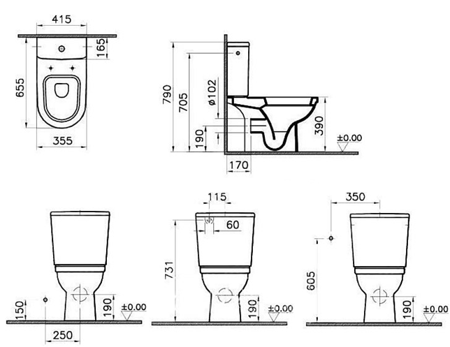 Vitra Form 300 5226L003-0075 размеры