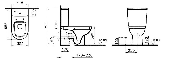 Vitra Form 300 с сиденьем размеры