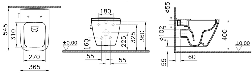 Vitra Integra Square 54 см размеры