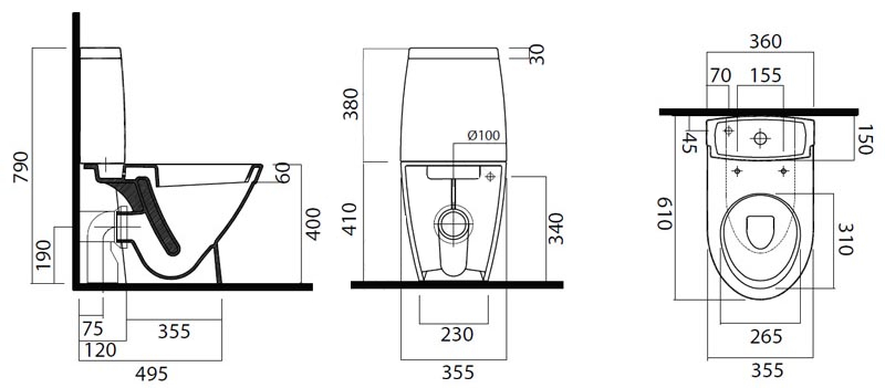 Vitra Tres размеры
