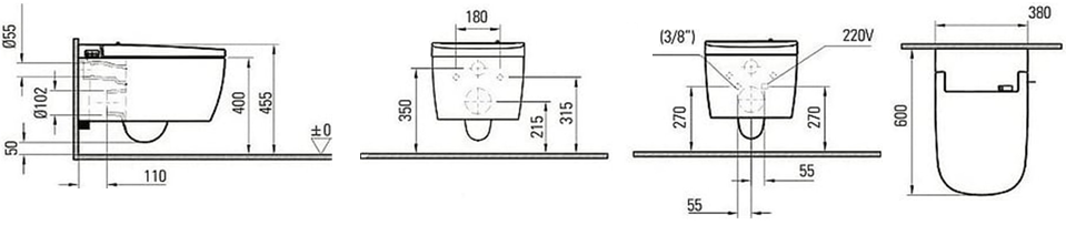 Vitra V-Care Basic 5674B003-6103 размер