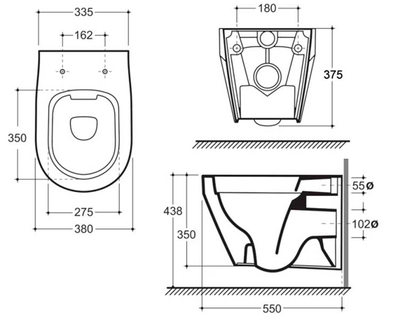 Подвесной унитаз Керамин Бари R 