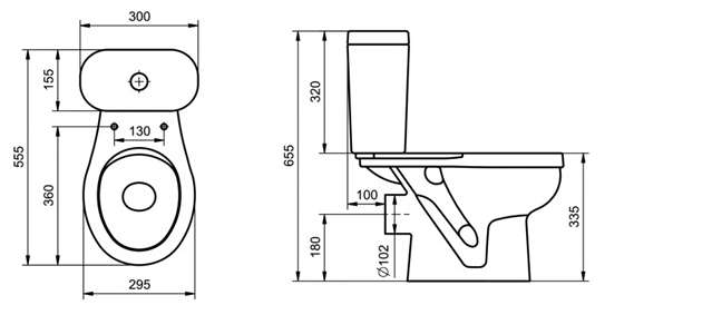 Унитаз детский Santek Каспер размеры