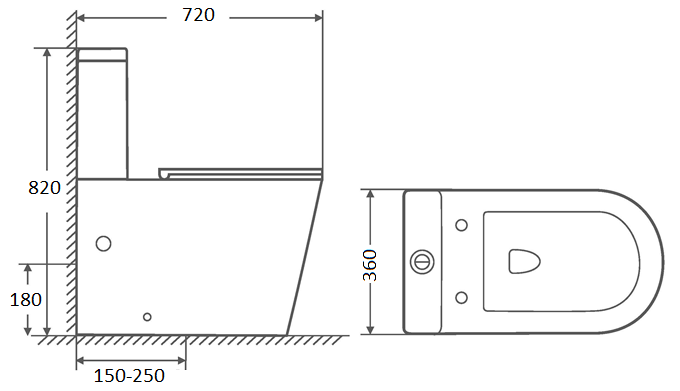 Унитаз напольный Saniteco KW-T005A-R размеры.png