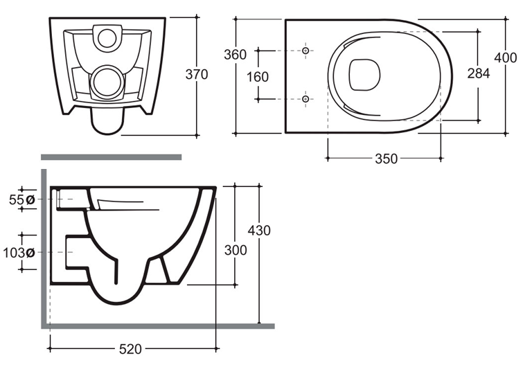 унитаз keramin-Трент R slim размеры